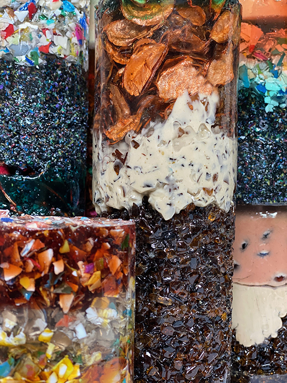 materiales recicladas con diferentes texturas