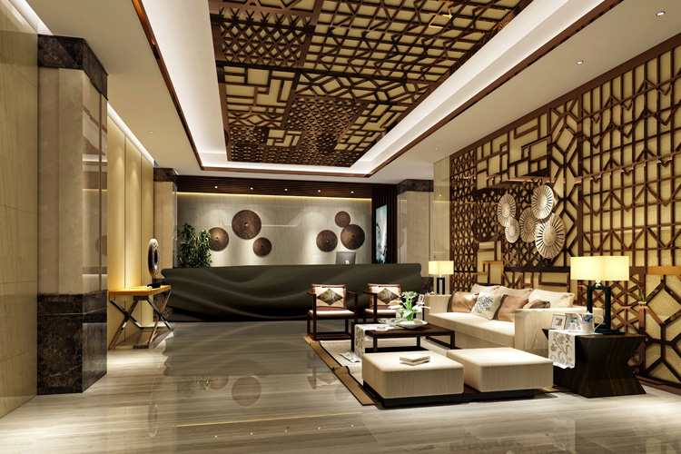 3d render of luxury hotel interior