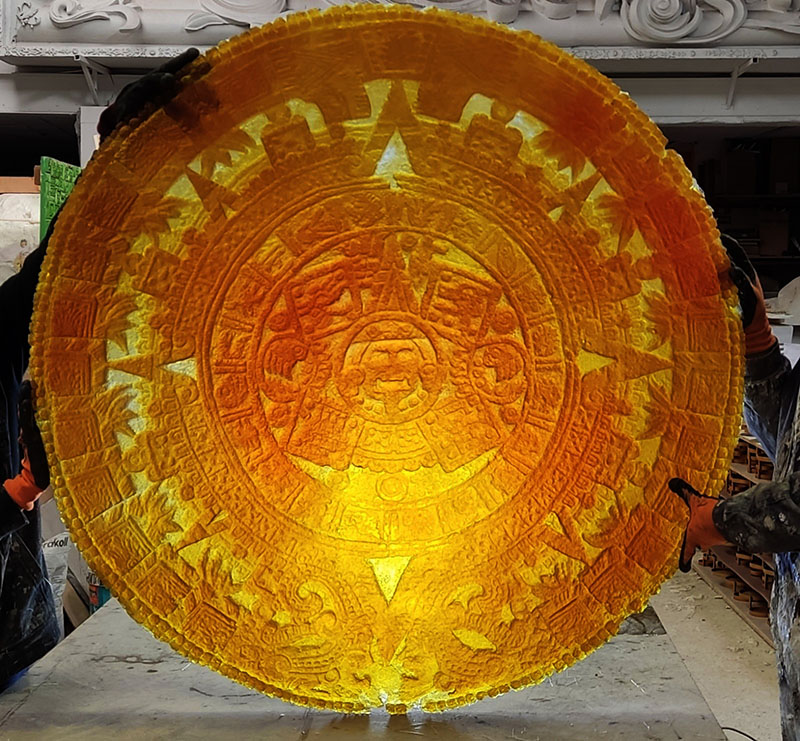 Calendario azteca resina ámbar